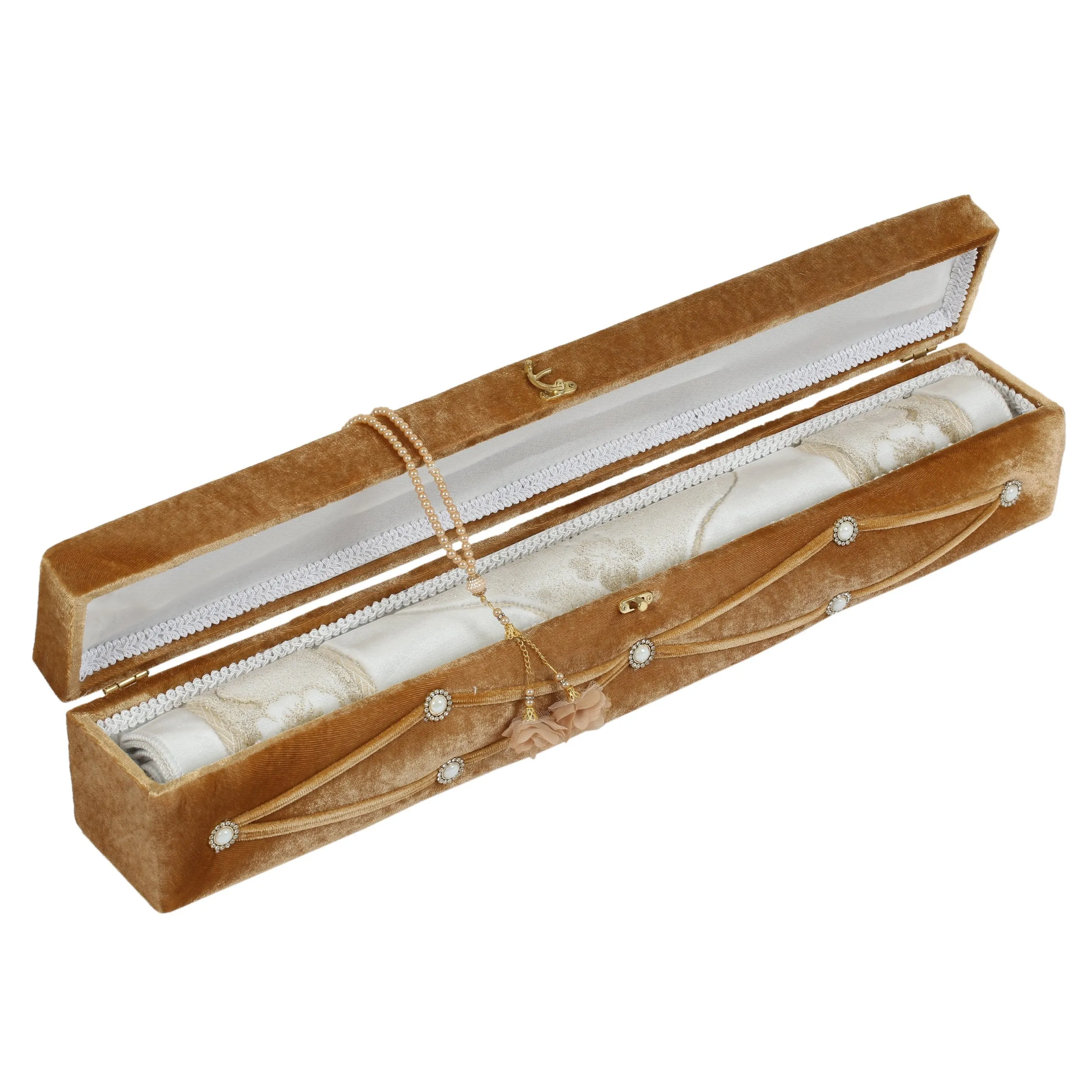 Velvet Pearl Prayer Box - Gold