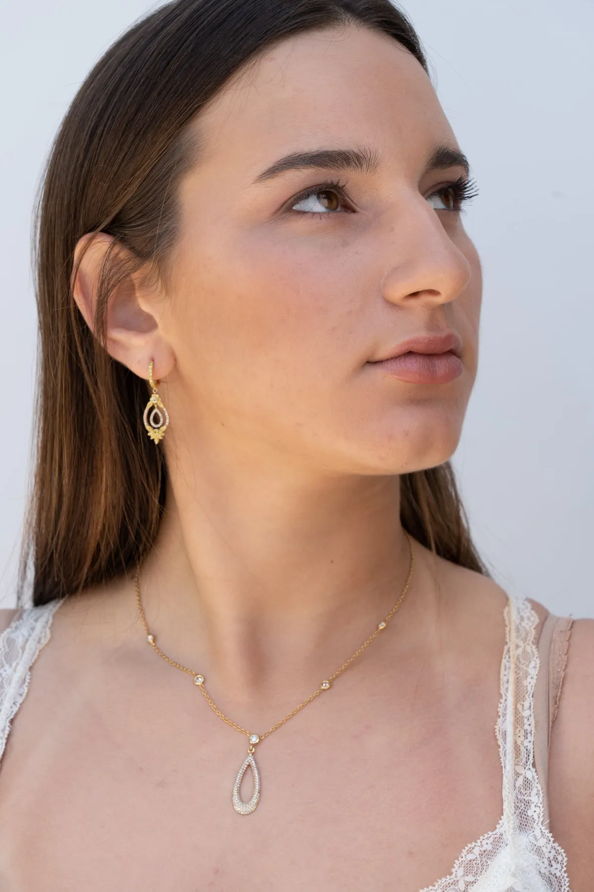 Victorian dazzling white and yellow diamond drop earrings