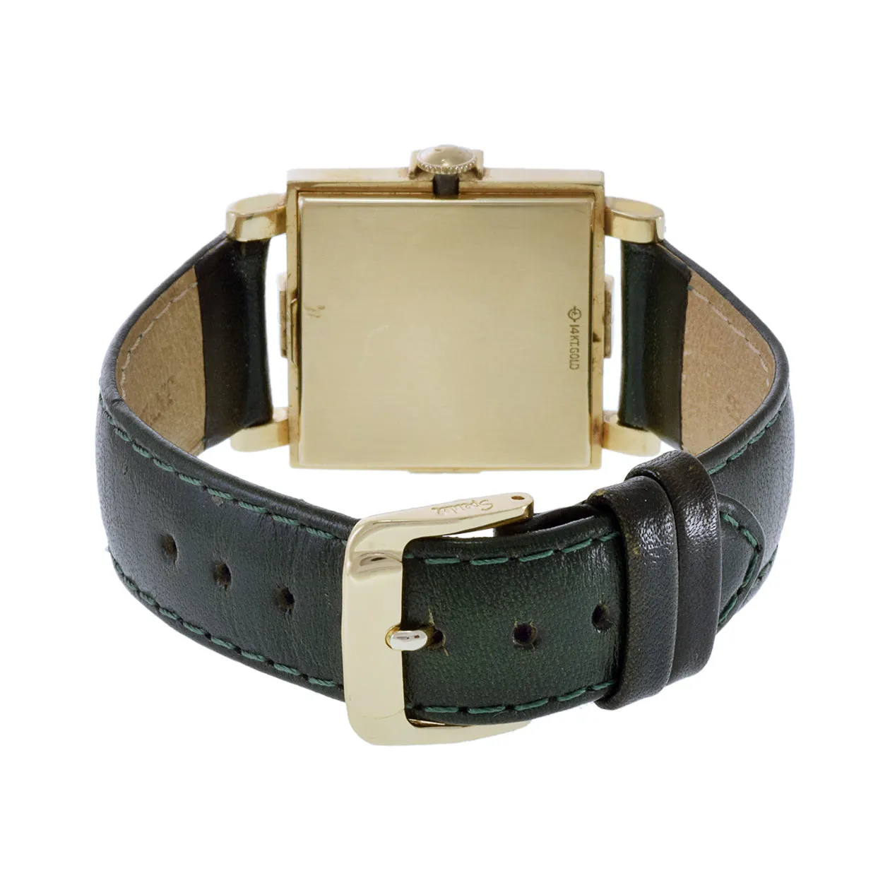 Vintage 1940's Longines 14KT Yellow Gold Guilloche Tank Watch