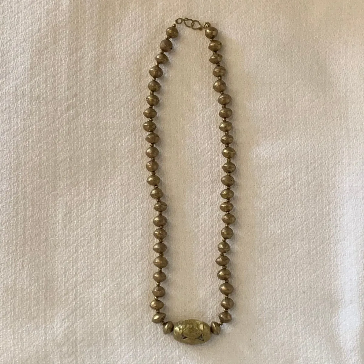 Vintage African Brass Beaded Necklace