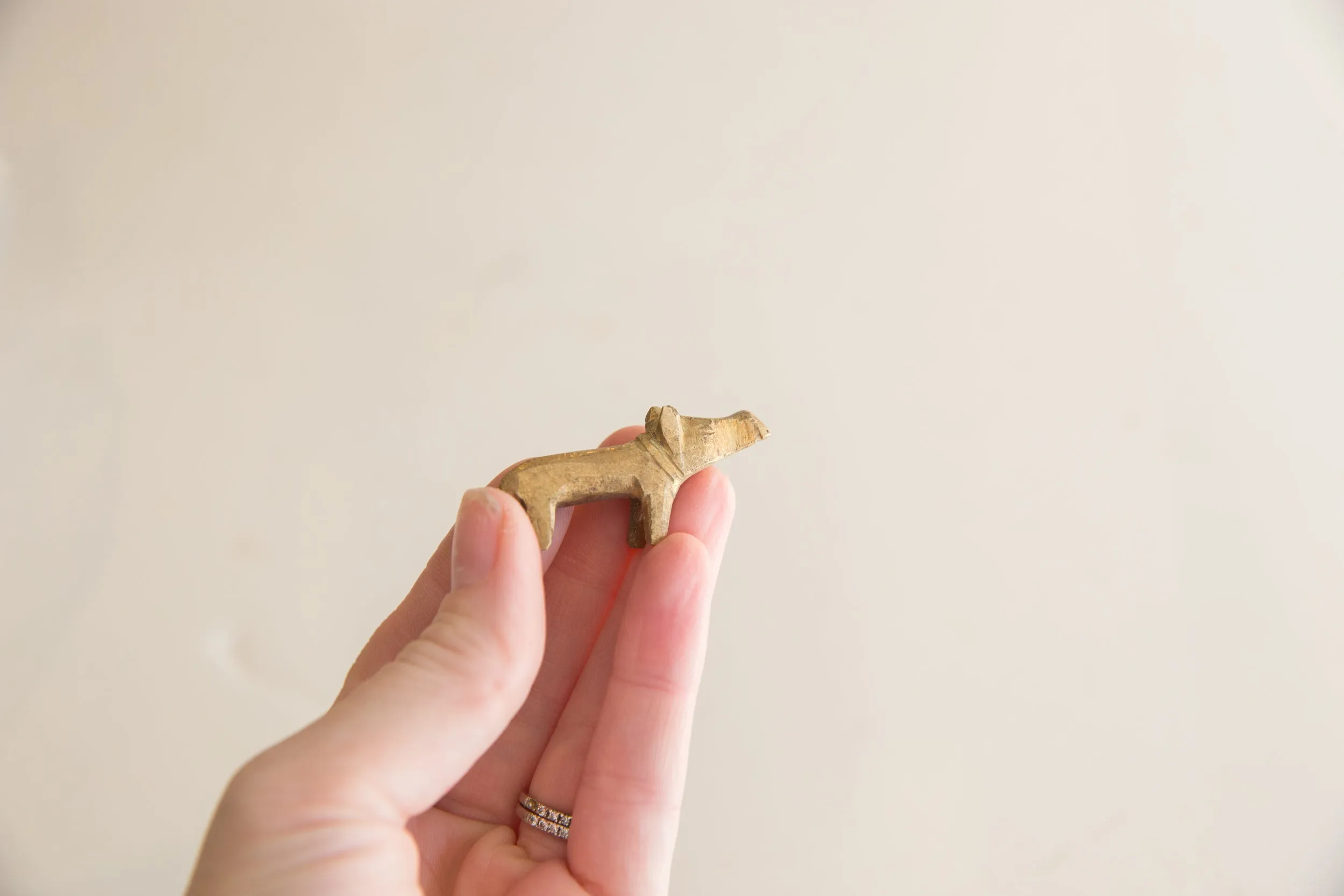 Vintage African Brass Mini Hippo