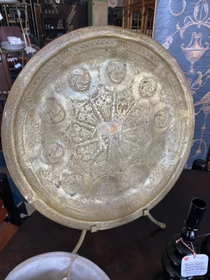 Vintage Brass Etched Stag Tray