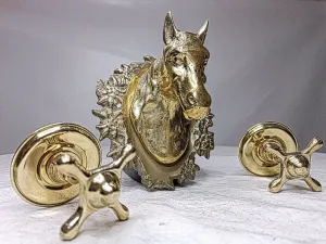 Vintage brass Horse Faucet with Two brass Handles