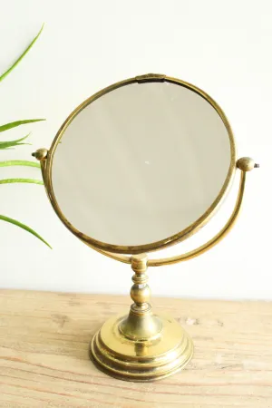 Vintage Brass Two Sided Shaving Mirror