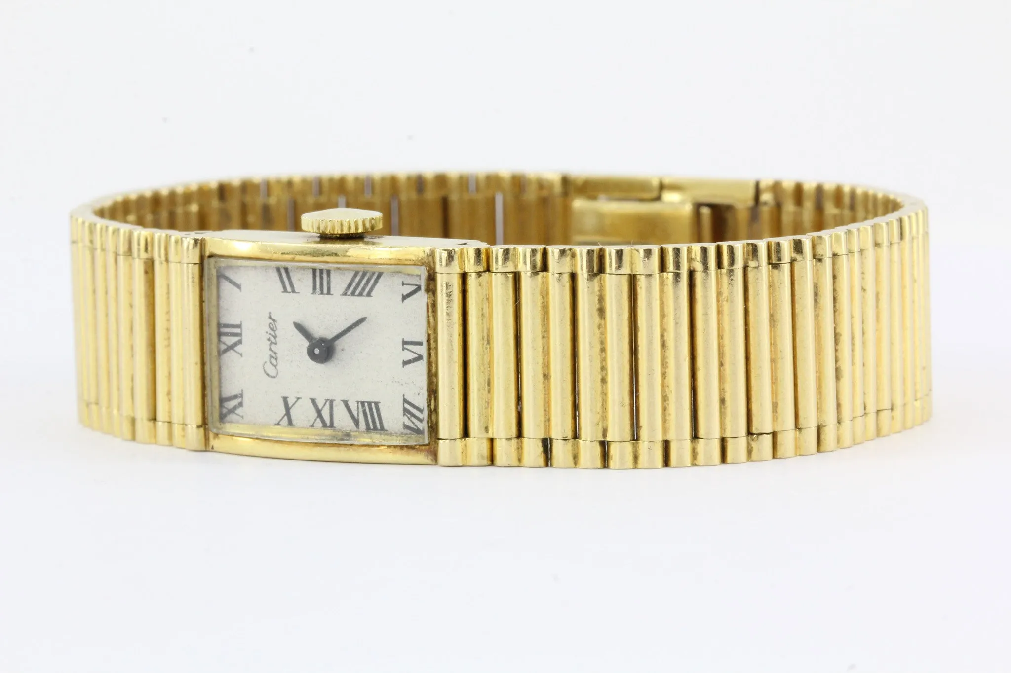 Vintage Cartier 18K Gold Girard Perregaux Tank Watch c.1950's