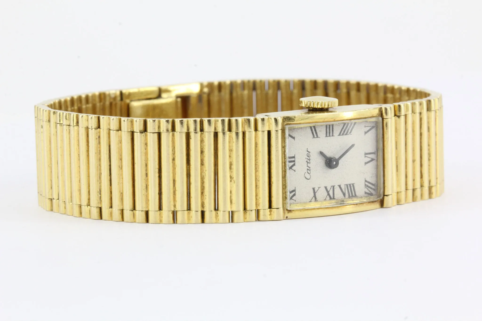 Vintage Cartier 18K Gold Girard Perregaux Tank Watch c.1950's