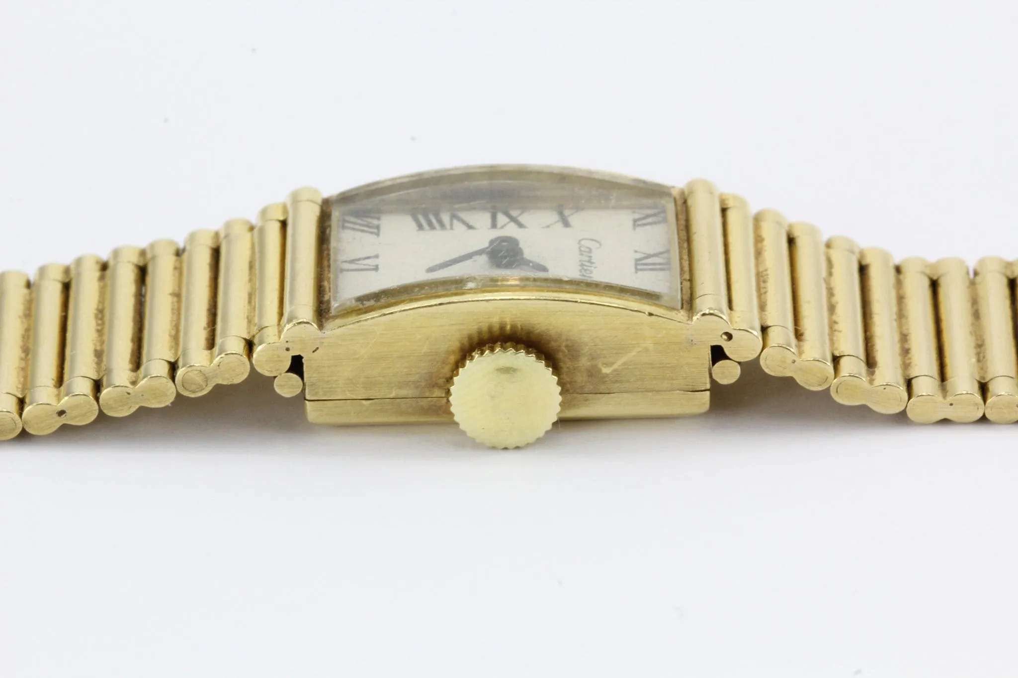 Vintage Cartier 18K Gold Girard Perregaux Tank Watch c.1950's
