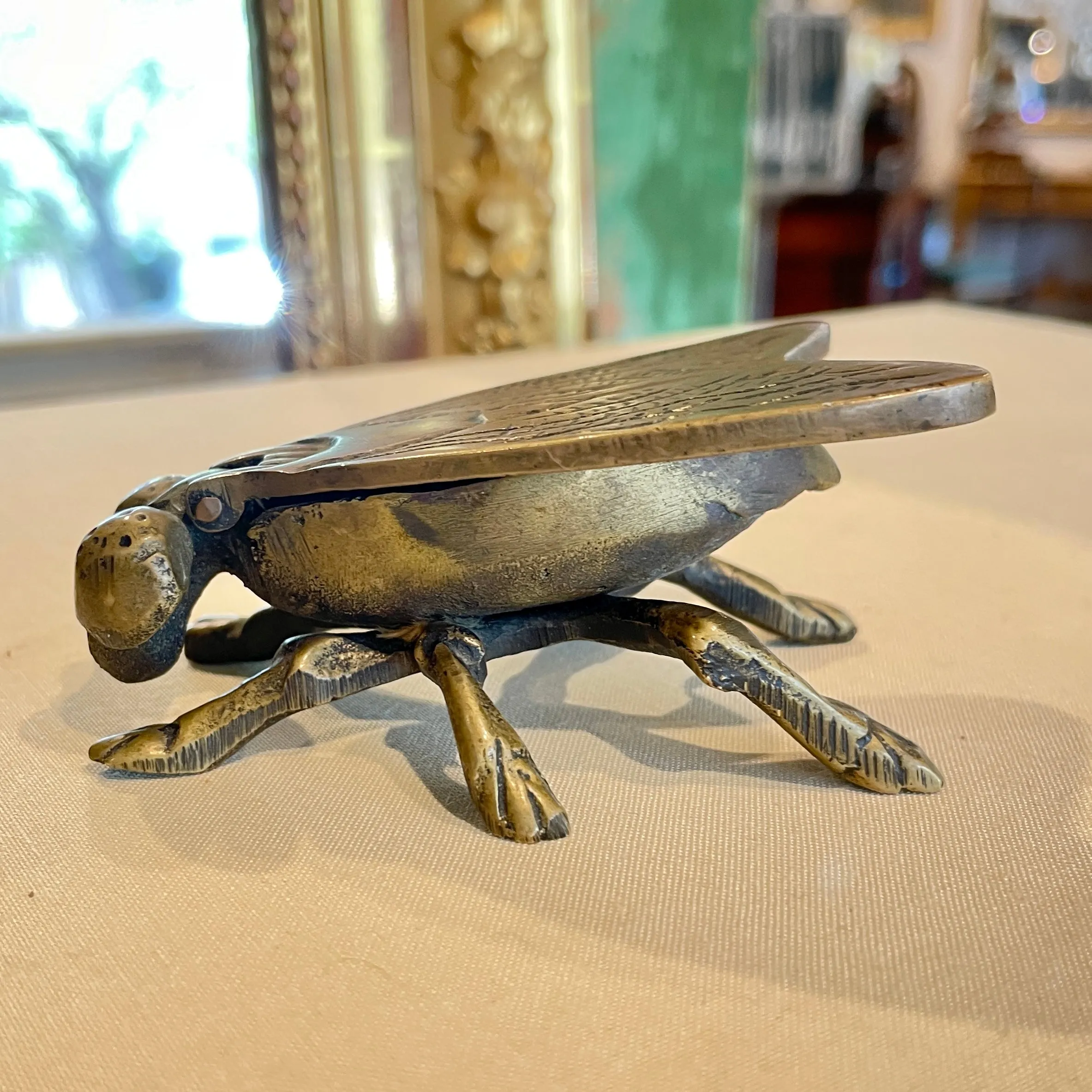 Vintage French Brass Insect Box