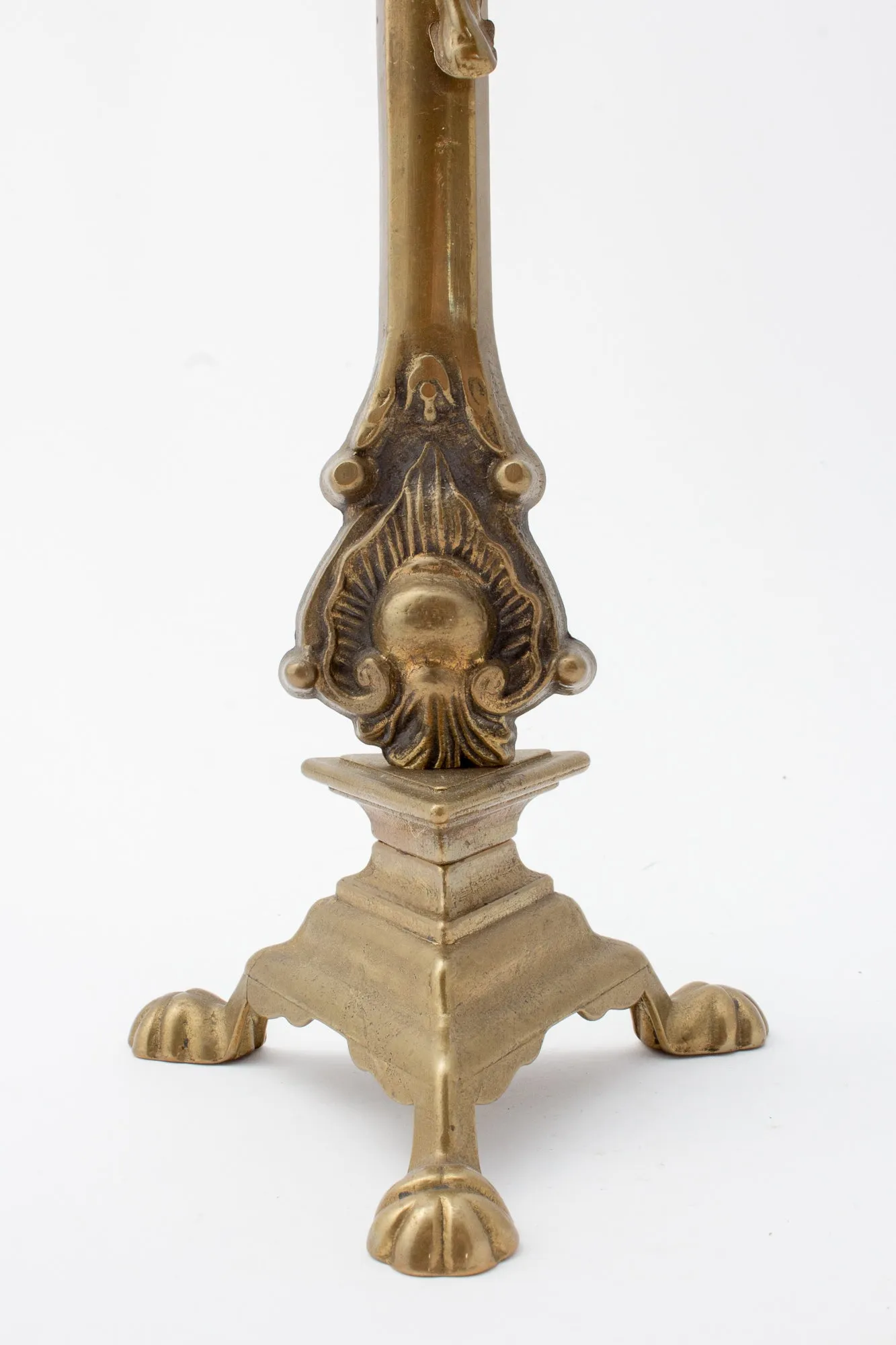 Vintage French Brass Standing Crucifix