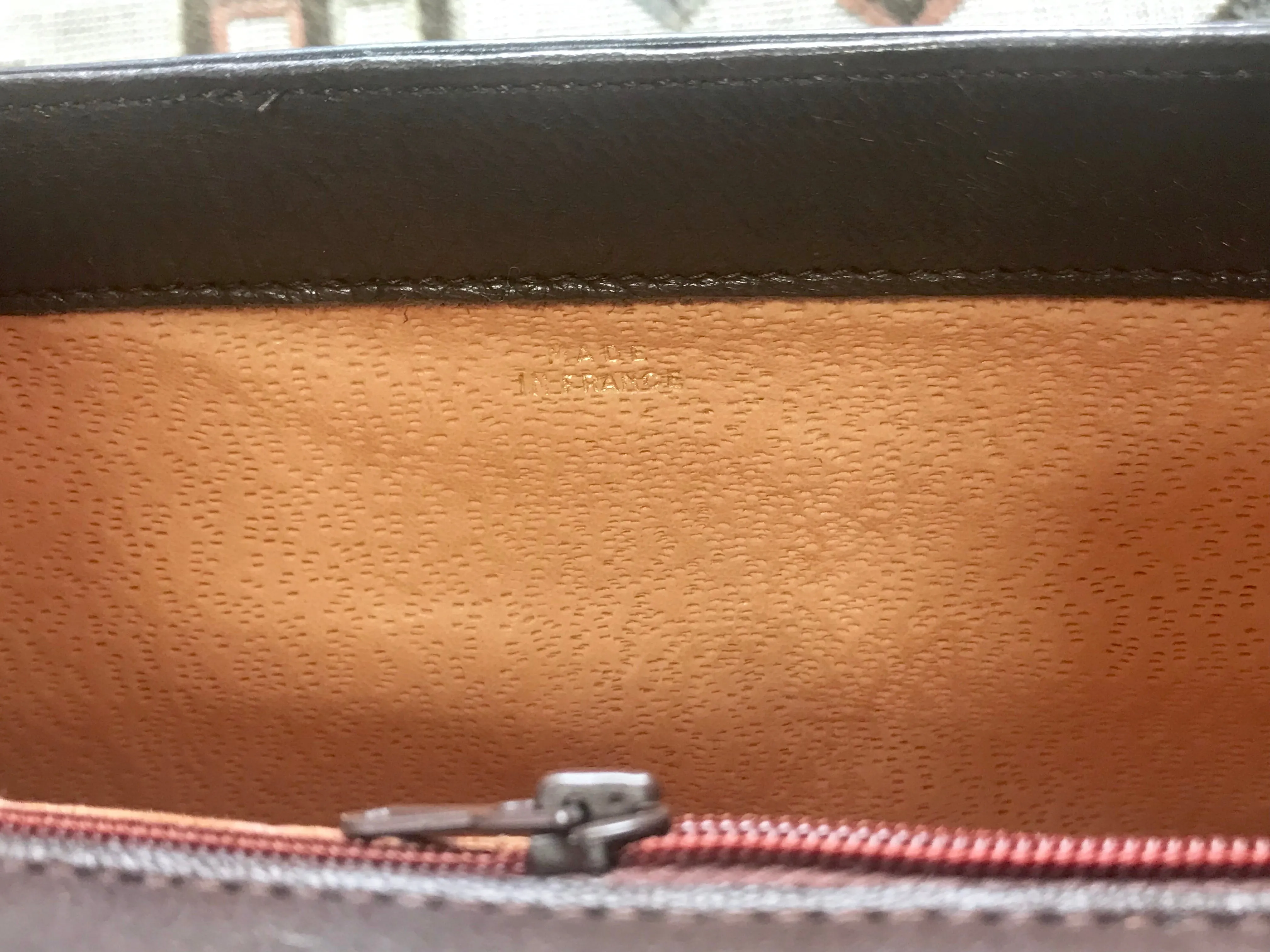 Vintage Lanvin dark brown leather elegant shoulder bag with iconic golden logo motif, Classic purse for daily use. 060620r1