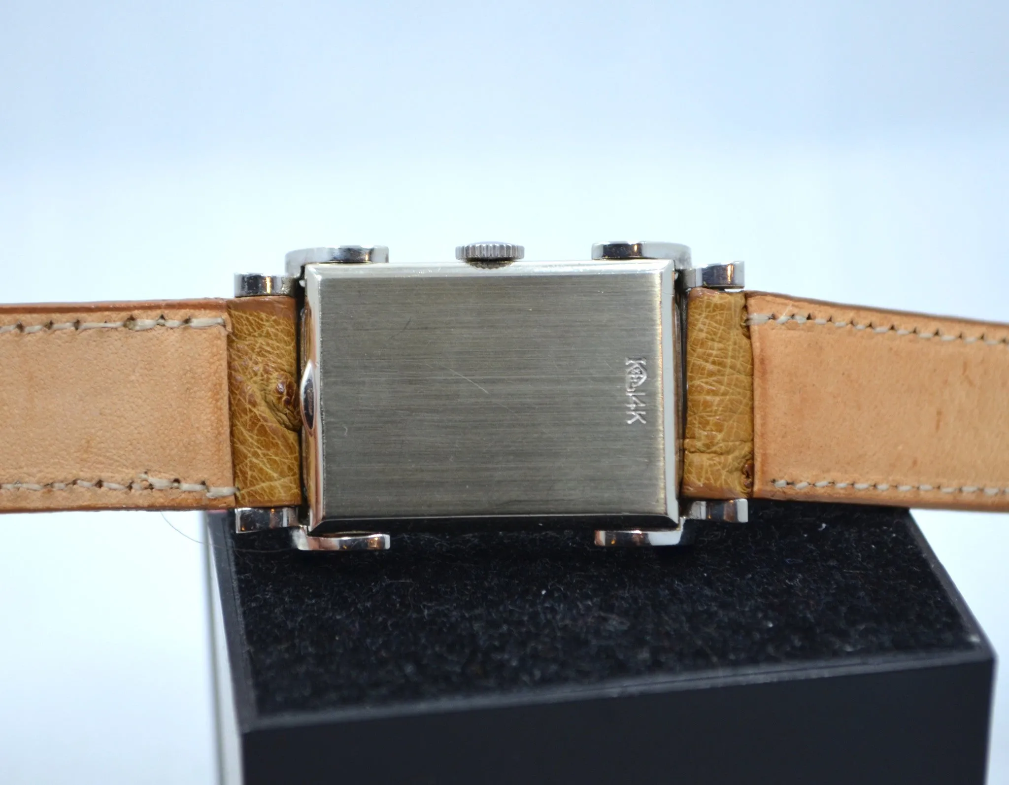 Vintage Longines Top Hat 14K White Gold Diamond Bezel 1940's Ladies Manual Watch