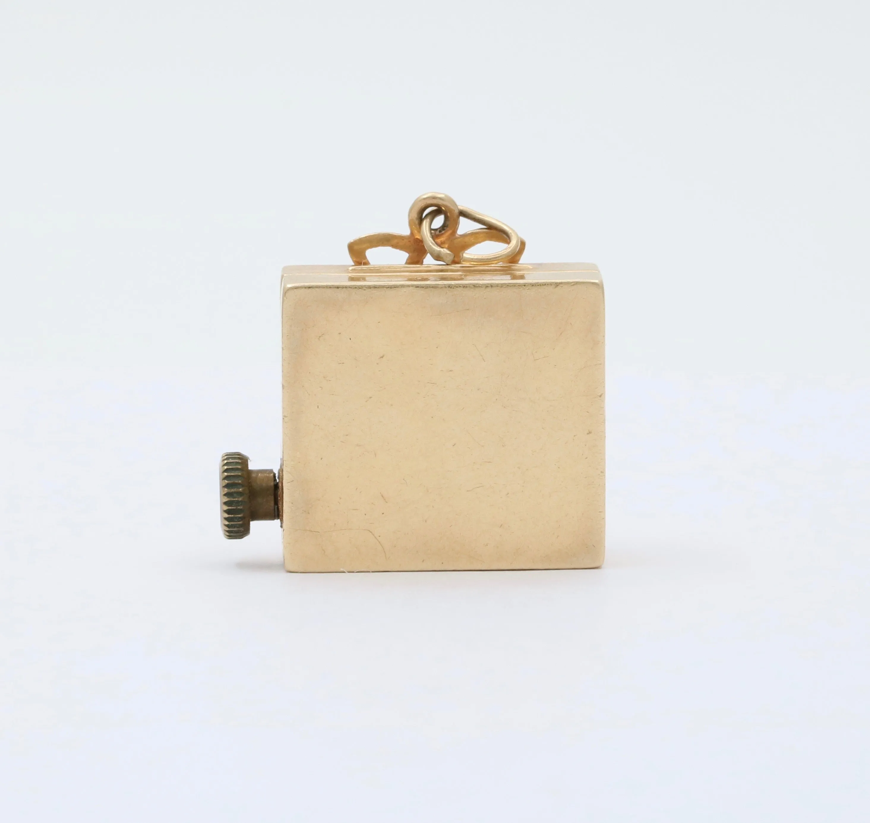 Vintage Mechanical Wind Up Music Box Piano Charm, Rare 14K Gold Pendant