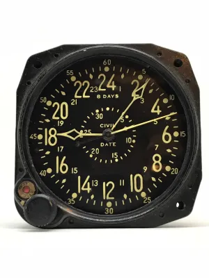 Vintage WW2 Navy Waltham CDIA Military Aircraft Clock