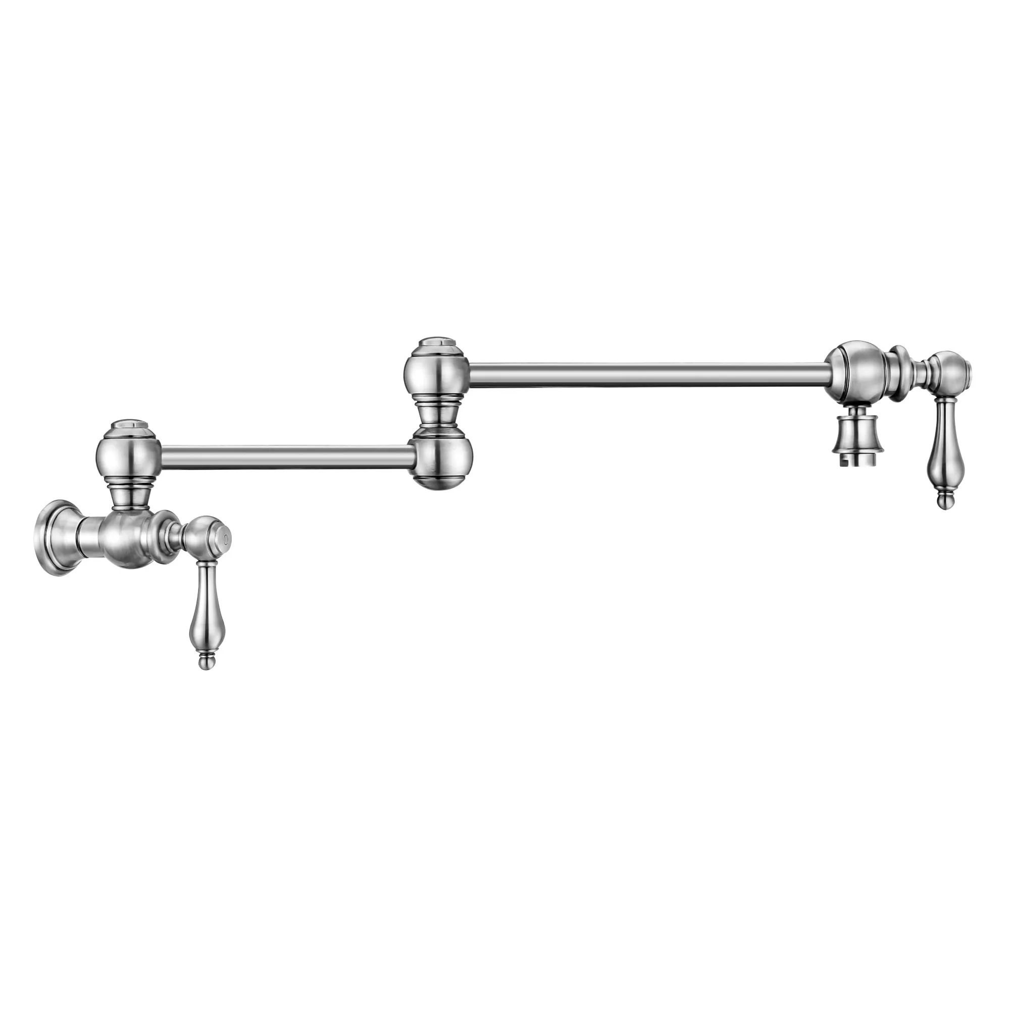 Wall Mount Retractable Swing Spout Pot Filler with Lever Handles