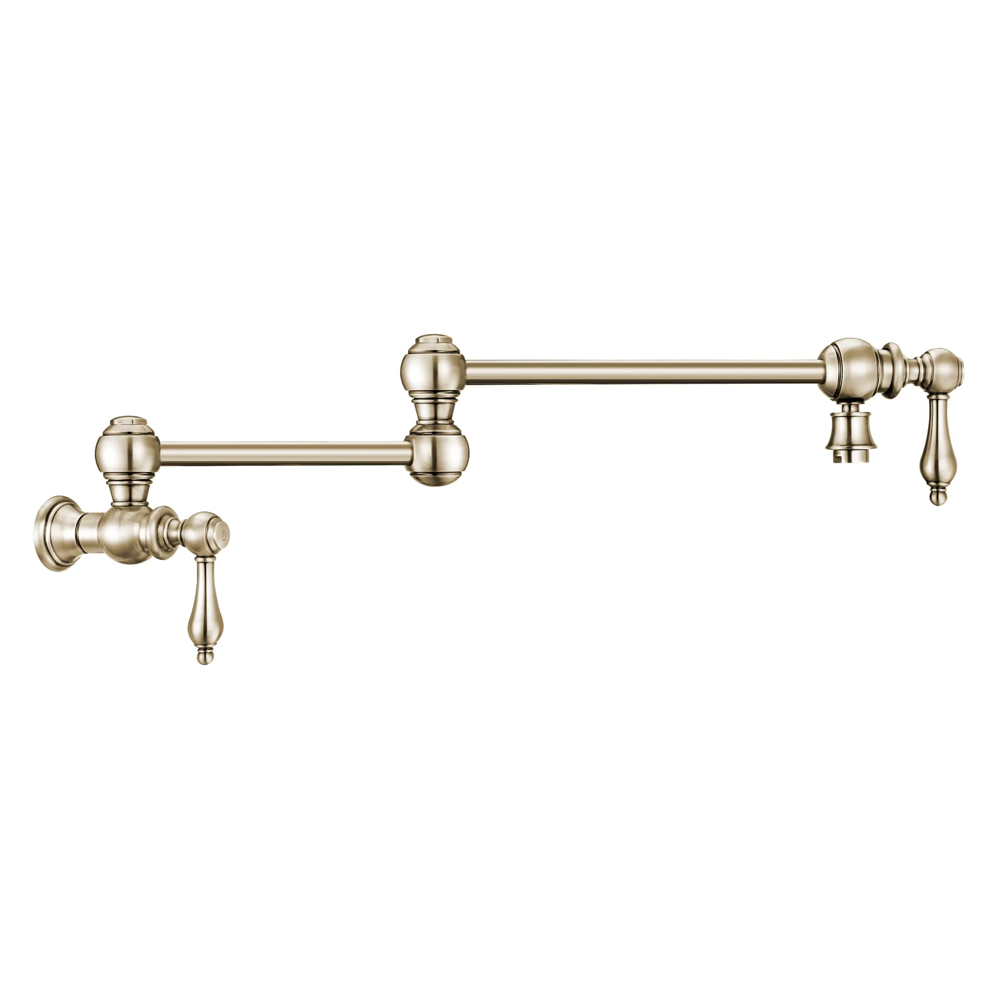 Wall Mount Retractable Swing Spout Pot Filler with Lever Handles