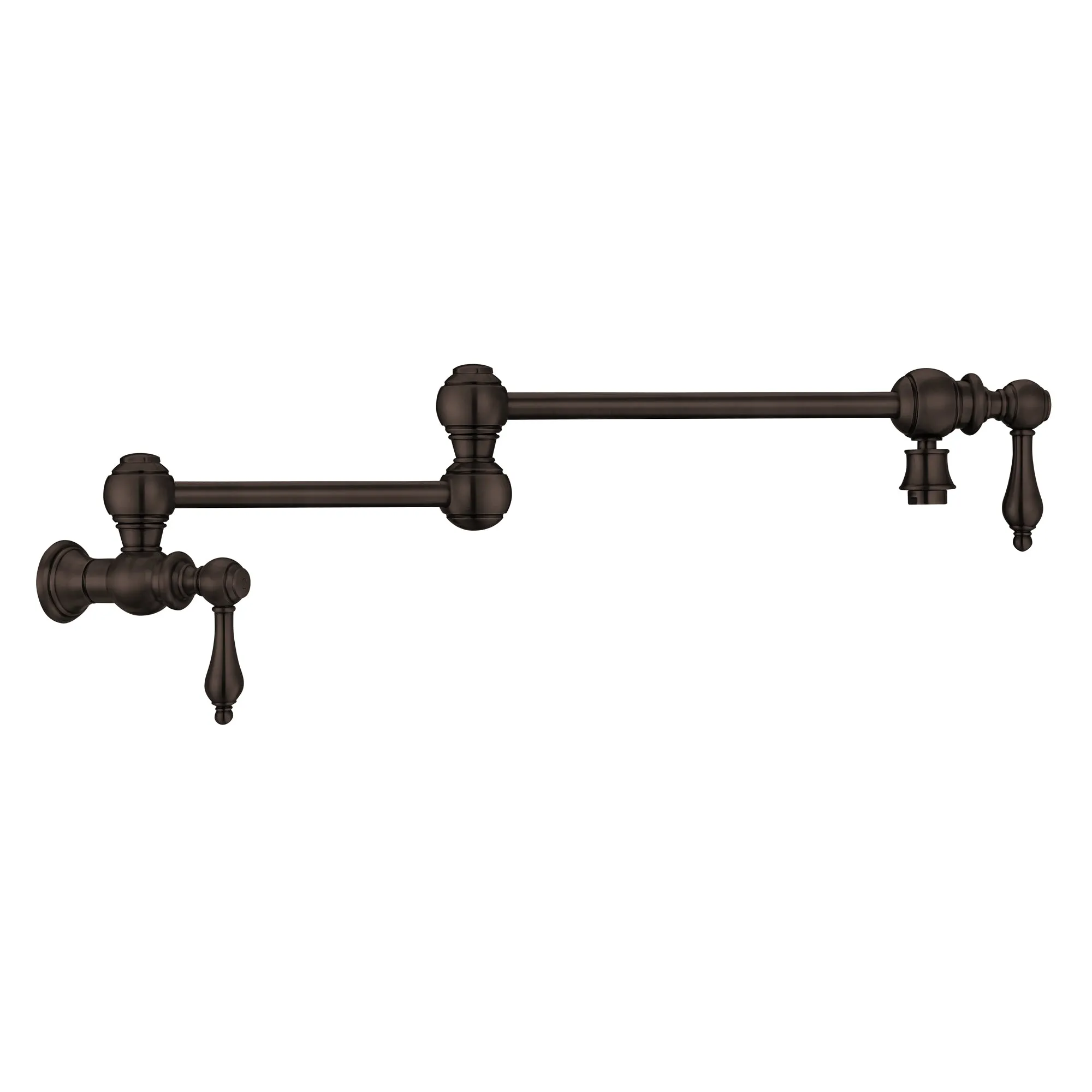 Wall Mount Retractable Swing Spout Pot Filler with Lever Handles