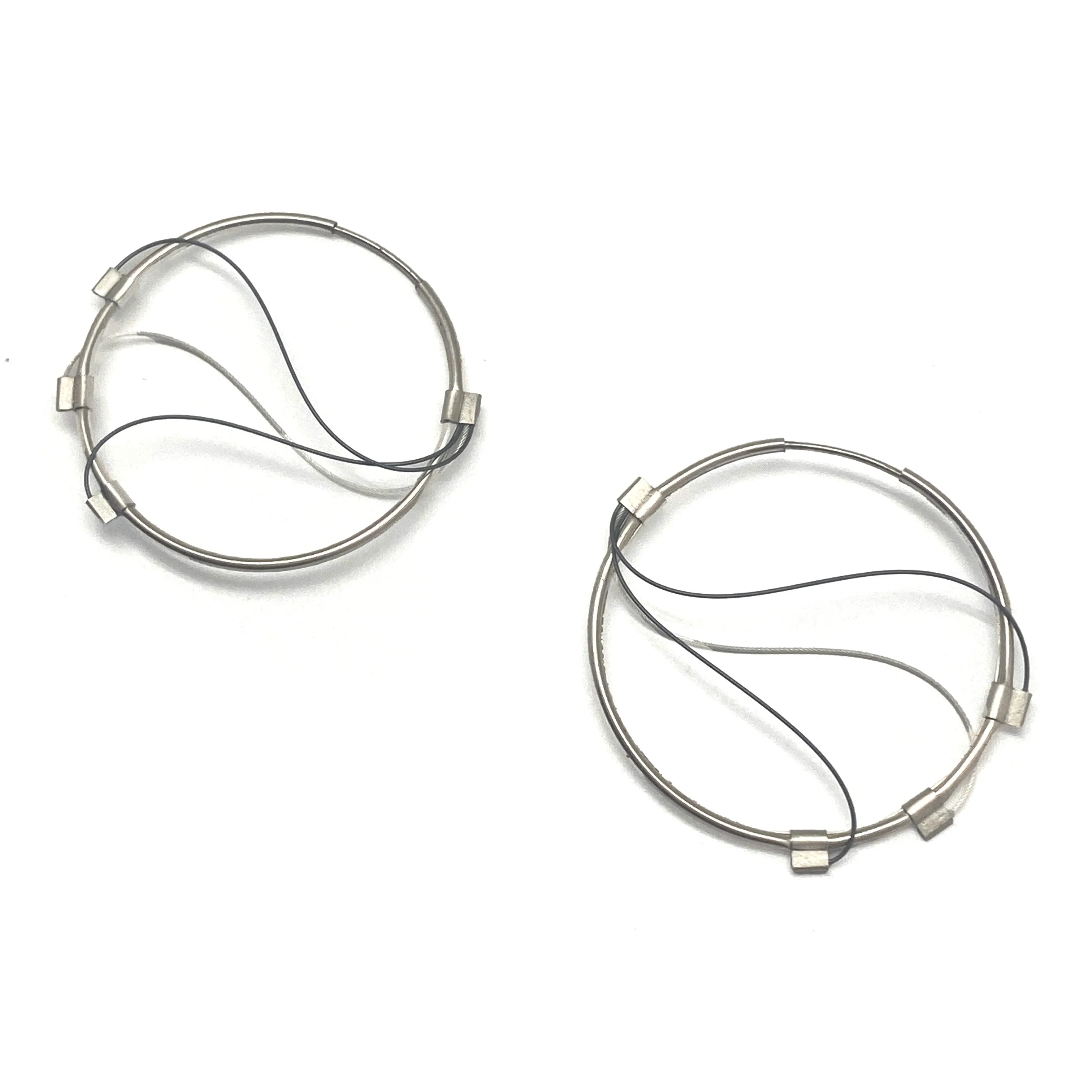 Wavy Gunmetal Hoop Earrings