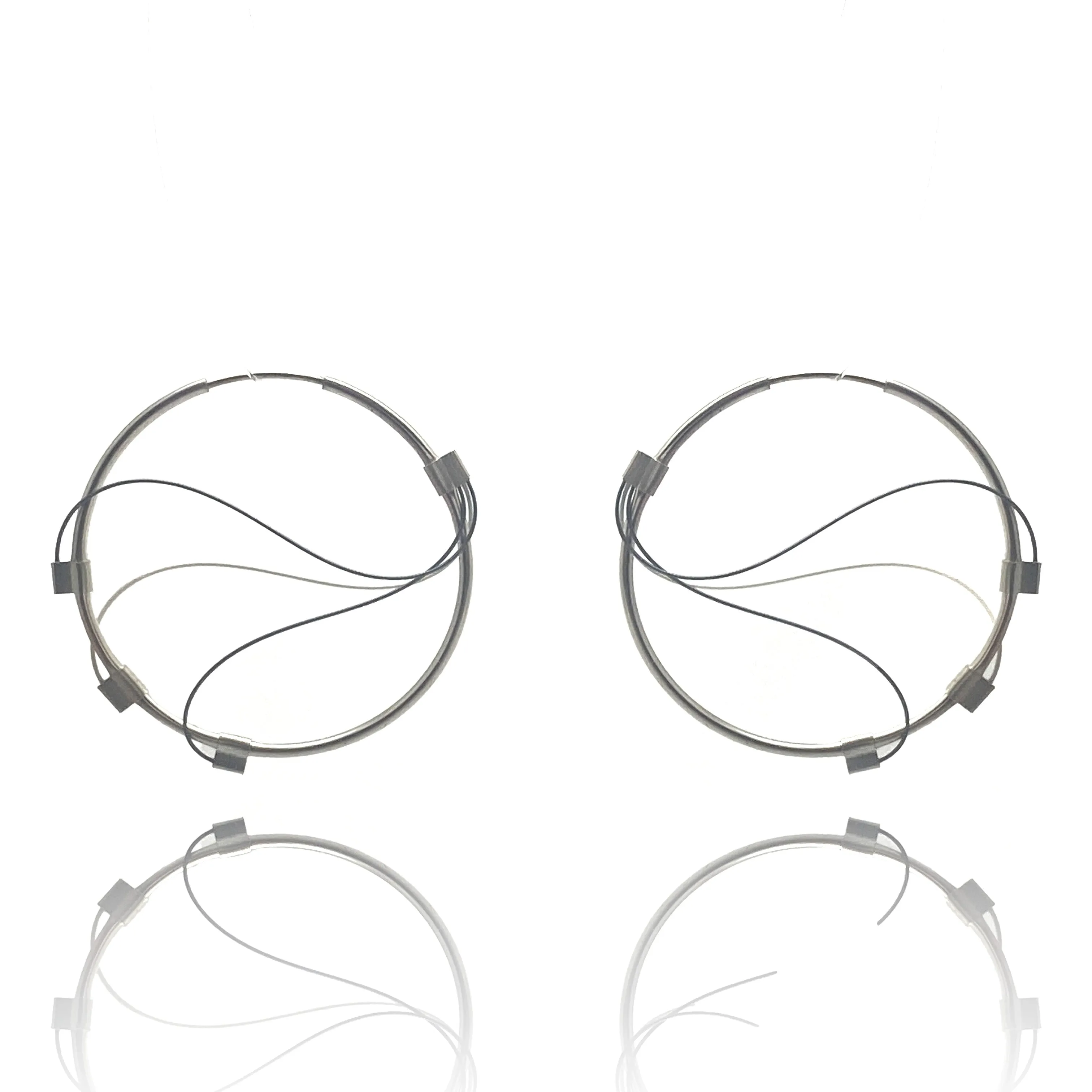 Wavy Gunmetal Hoop Earrings