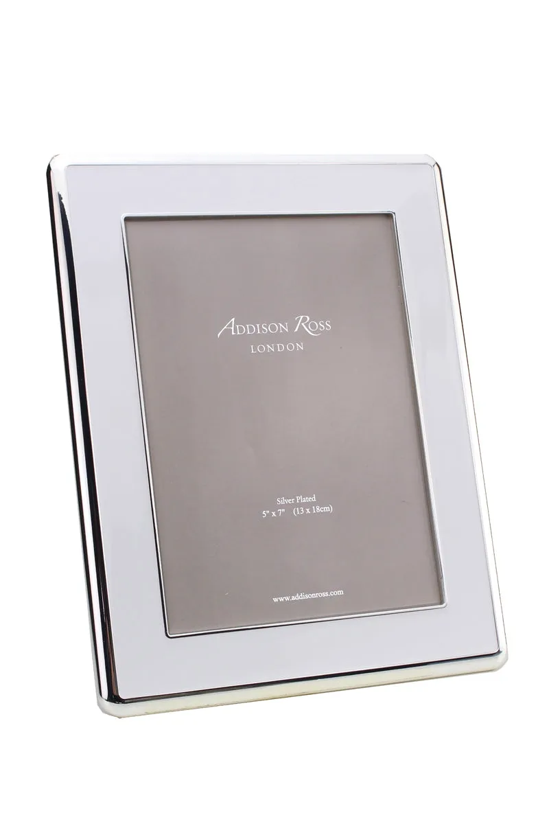 White Enamel & Silver Curve 4X6 Frame