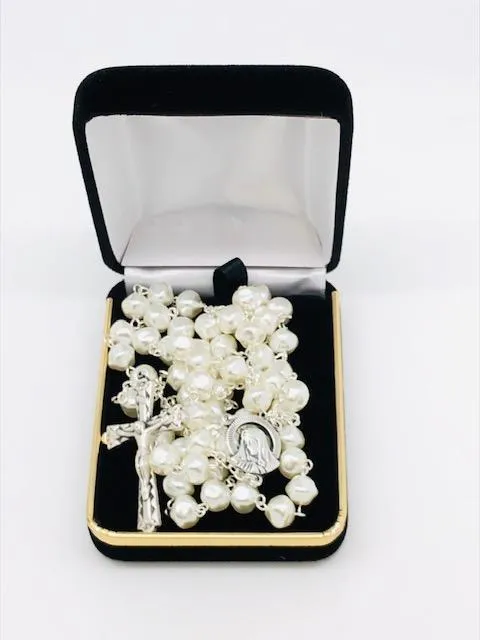 White Pearl Rosary (8MM)