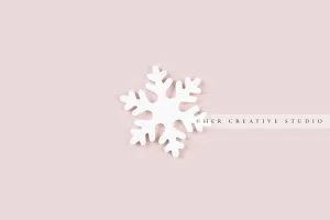 White Snowflake on Pink Background, Stock image