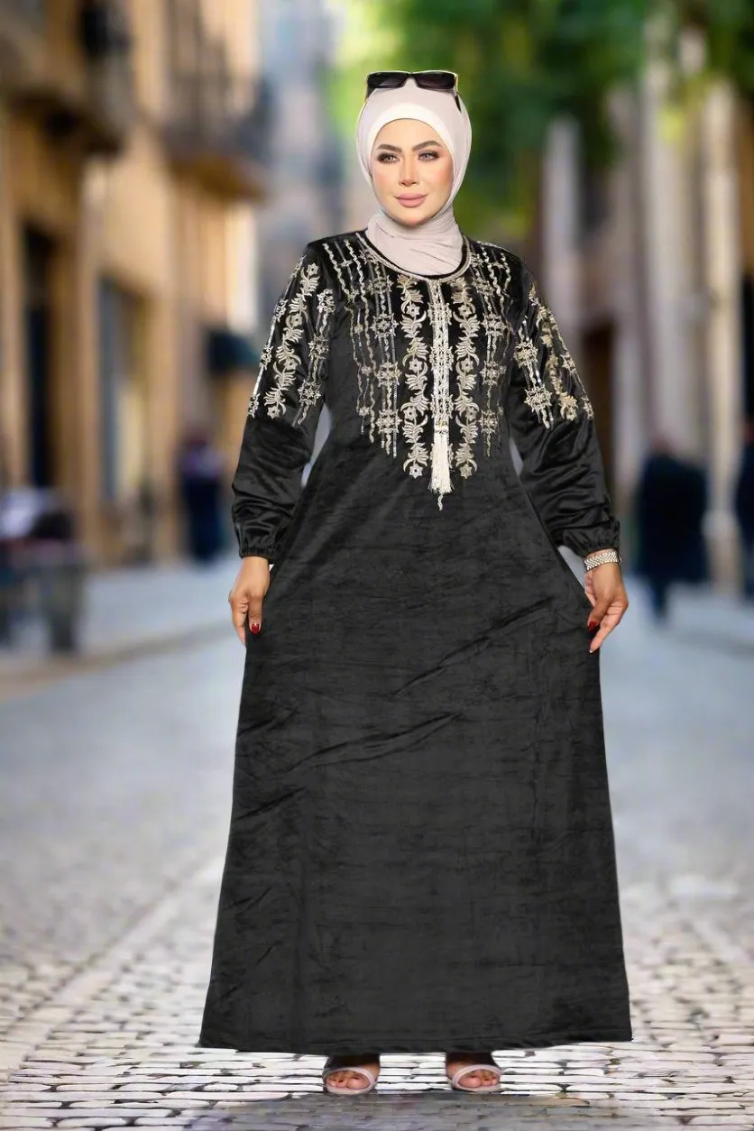 Women's velvet abaya