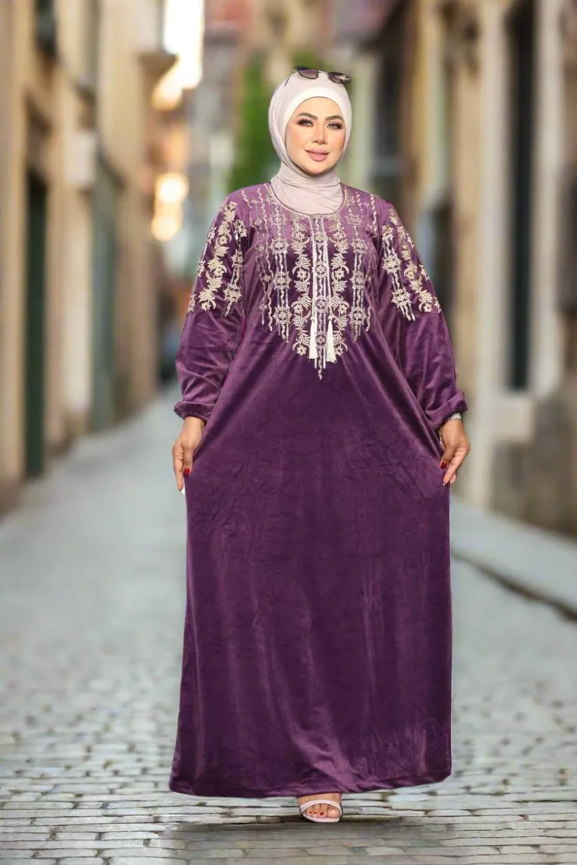 Women's velvet abaya