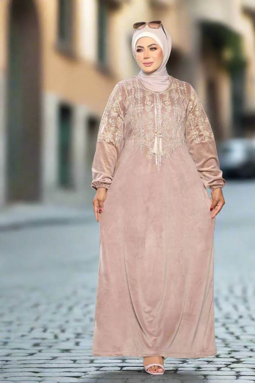 Women's velvet abaya