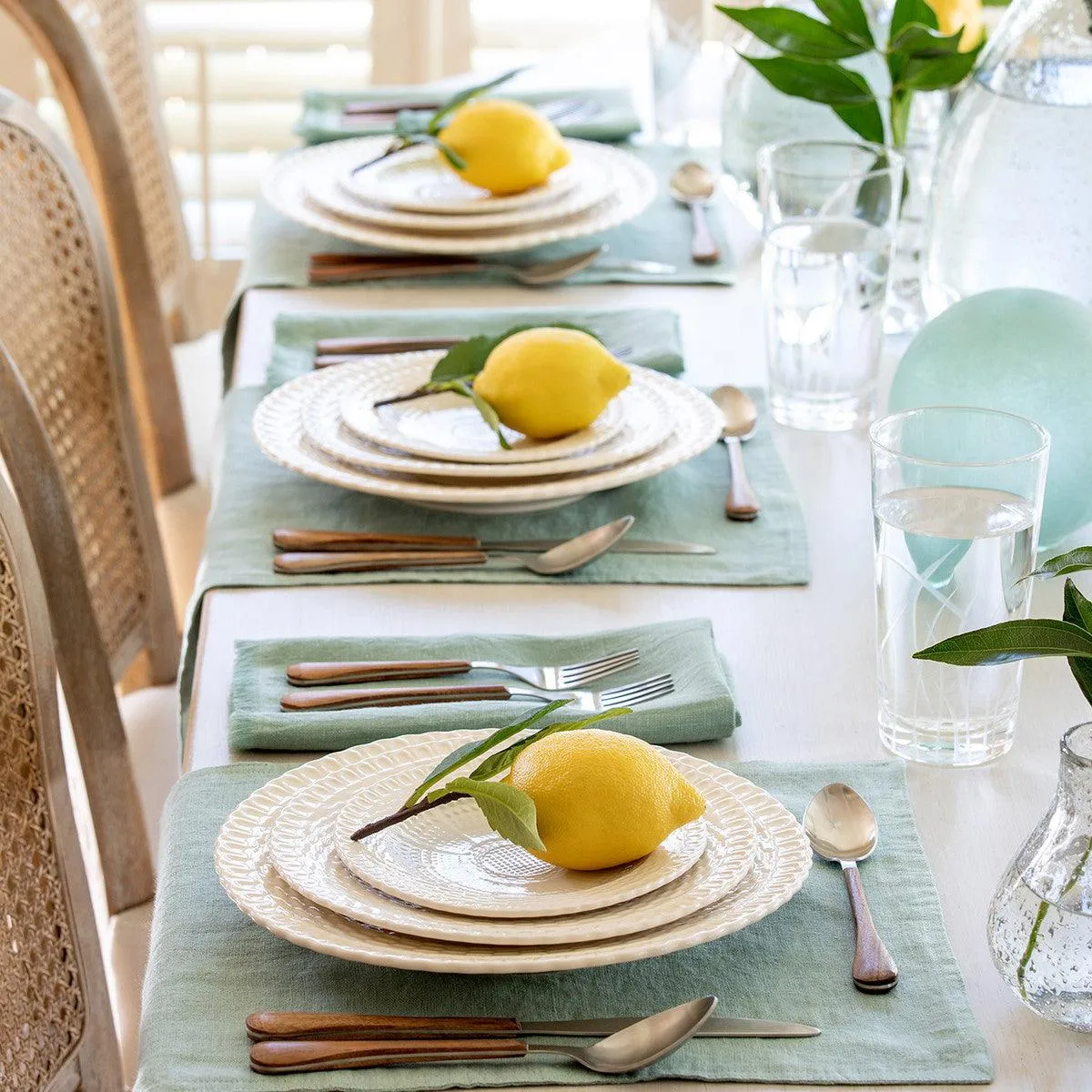 Wood Handled Stainless Flatware, Boxed set of 5