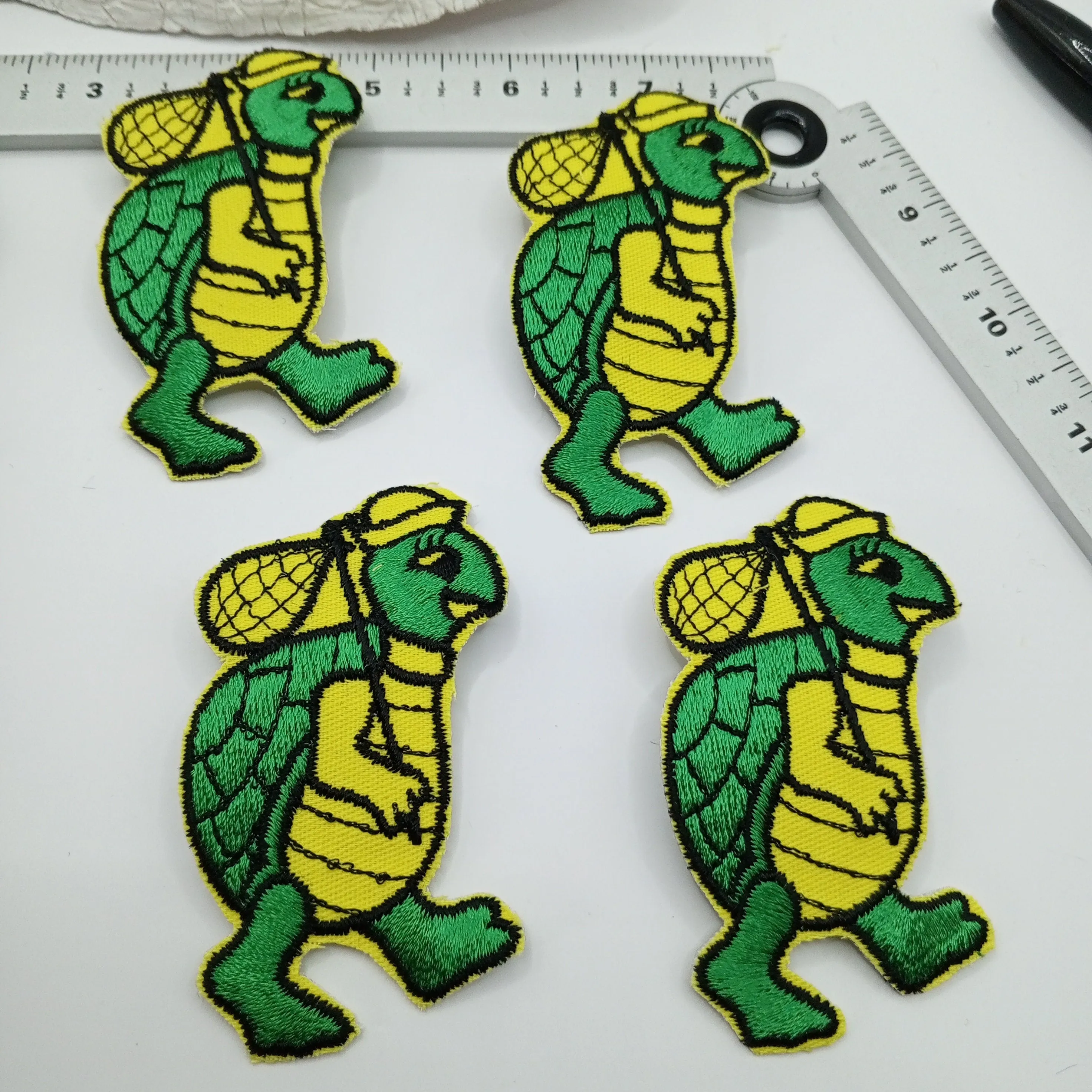 Yellow Black Green Turtle Iron on Appliqué Patches #453